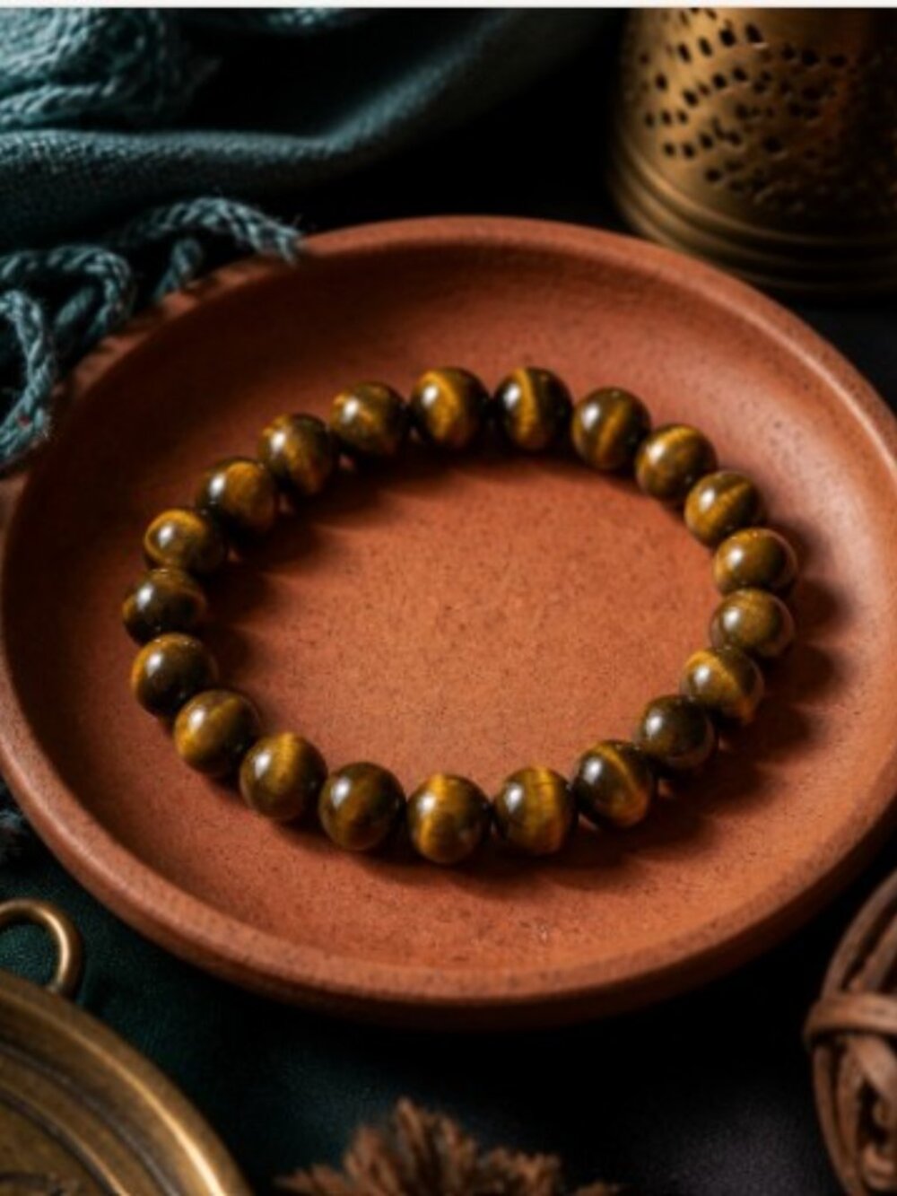 Handmade Tiger’s Eye Stretch Bracelet, 8mm Natural Stone, Fits 6.5–7" Wrist - Picture 1 of 10